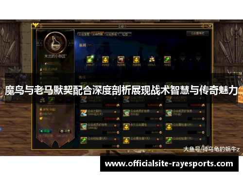 魔鸟与老马默契配合深度剖析展现战术智慧与传奇魅力